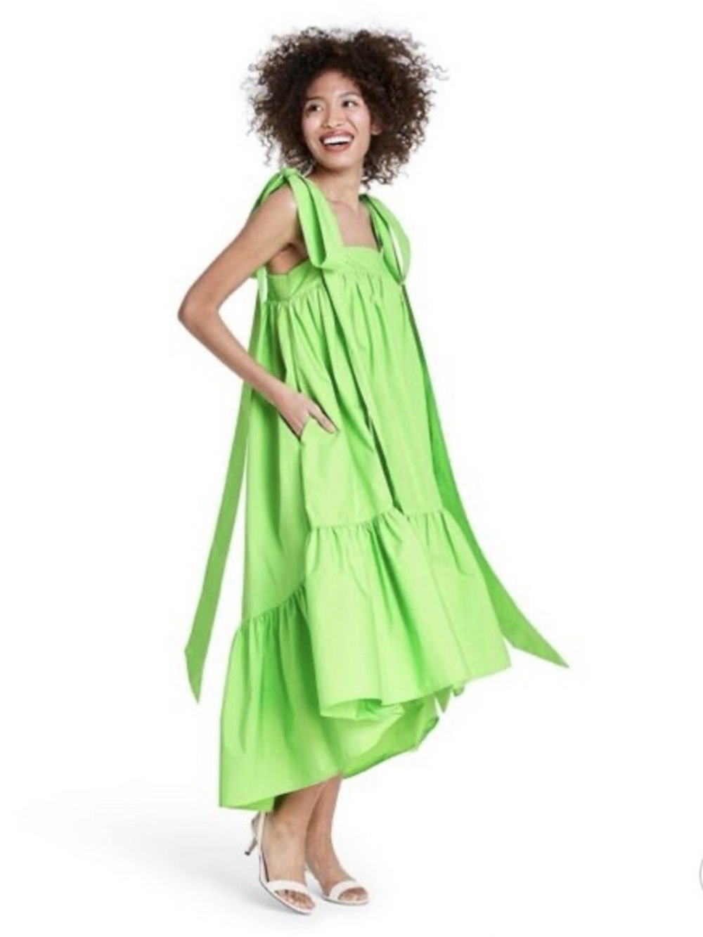 NWT Christopher John Rogers for Target Big Bow Tie Strap High-low Babydoll Dress - Picture 12 of 12